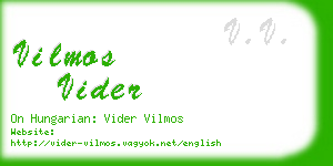 vilmos vider business card
